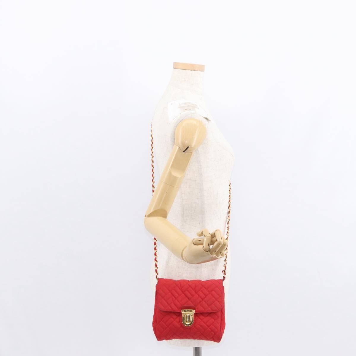 Prada Prada Pushlock Chain Flap Bag Quilted Tessuto Size ONE SIZE - 13 Thumbnail