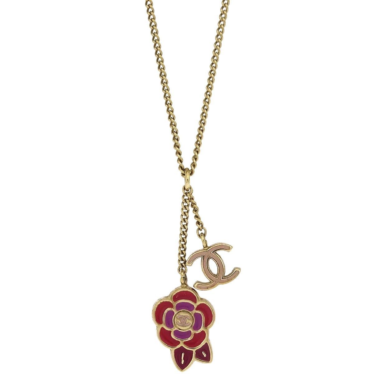 Chanel Chanel Camellia Pendant Necklace Metal with Enamel Size ONE SIZE - 2 Thumbnail