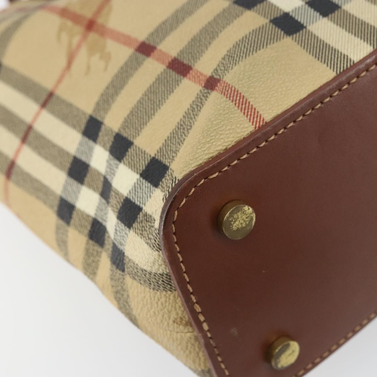 Burberry Burberry Top Handle Tote Haymarket Coated Canvas Size ONE SIZE - 11 Thumbnail