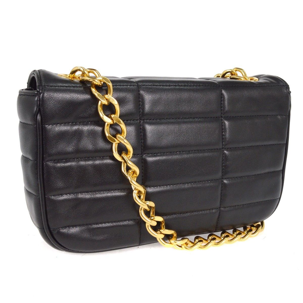 Celine Celine Logo Chain Flap Bag Quilted Goatskin Size ONE SIZE - 2 Thumbnail