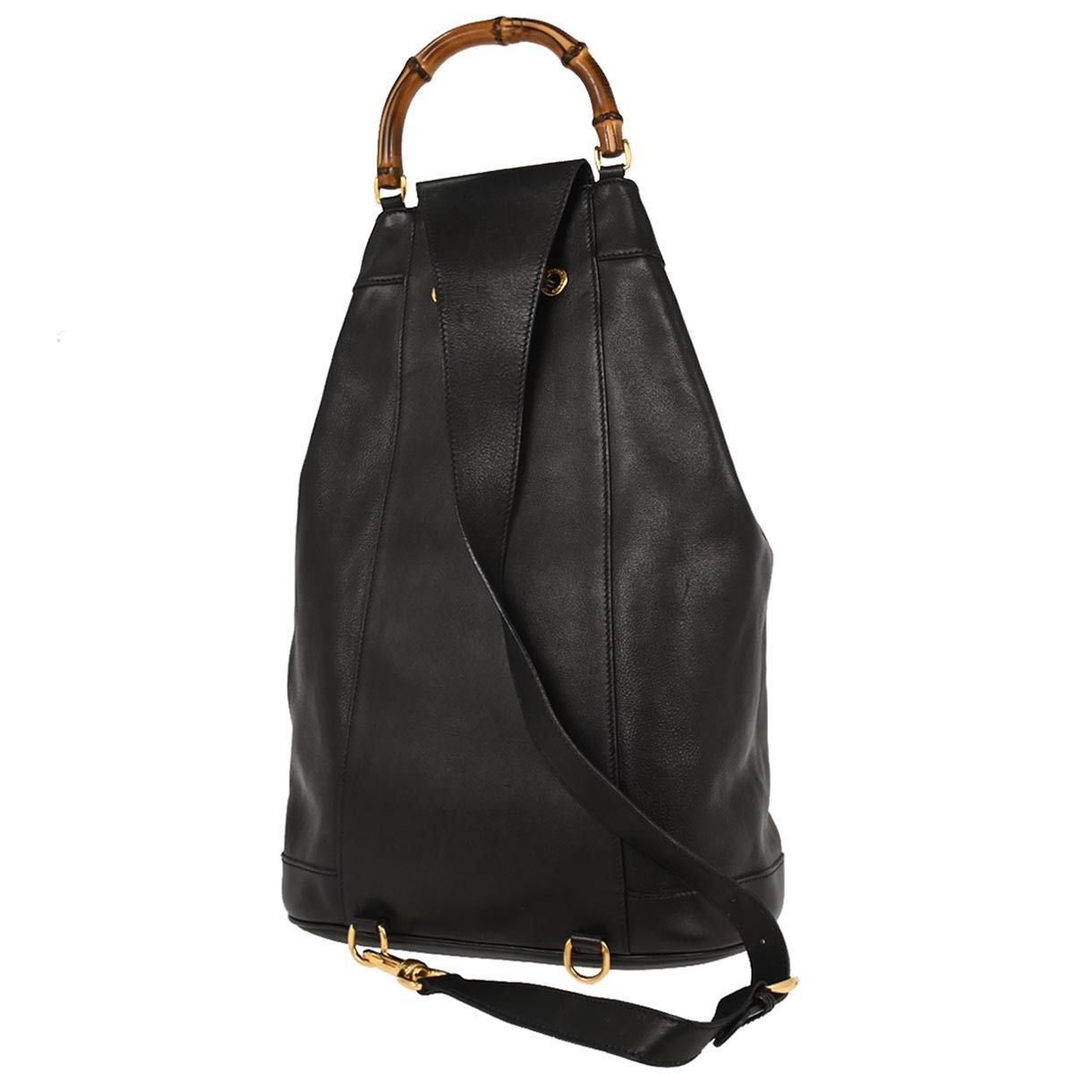 Gucci Gucci Vintage Bamboo Sling Backpack Leather Size ONE SIZE - 2 Thumbnail