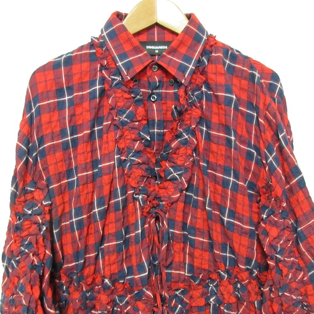 Other Other Dsquared2 Frill Check Peplum Blouse Others Tops DUTY FREE for USA Size ONE SIZE - 3 Thumbnail