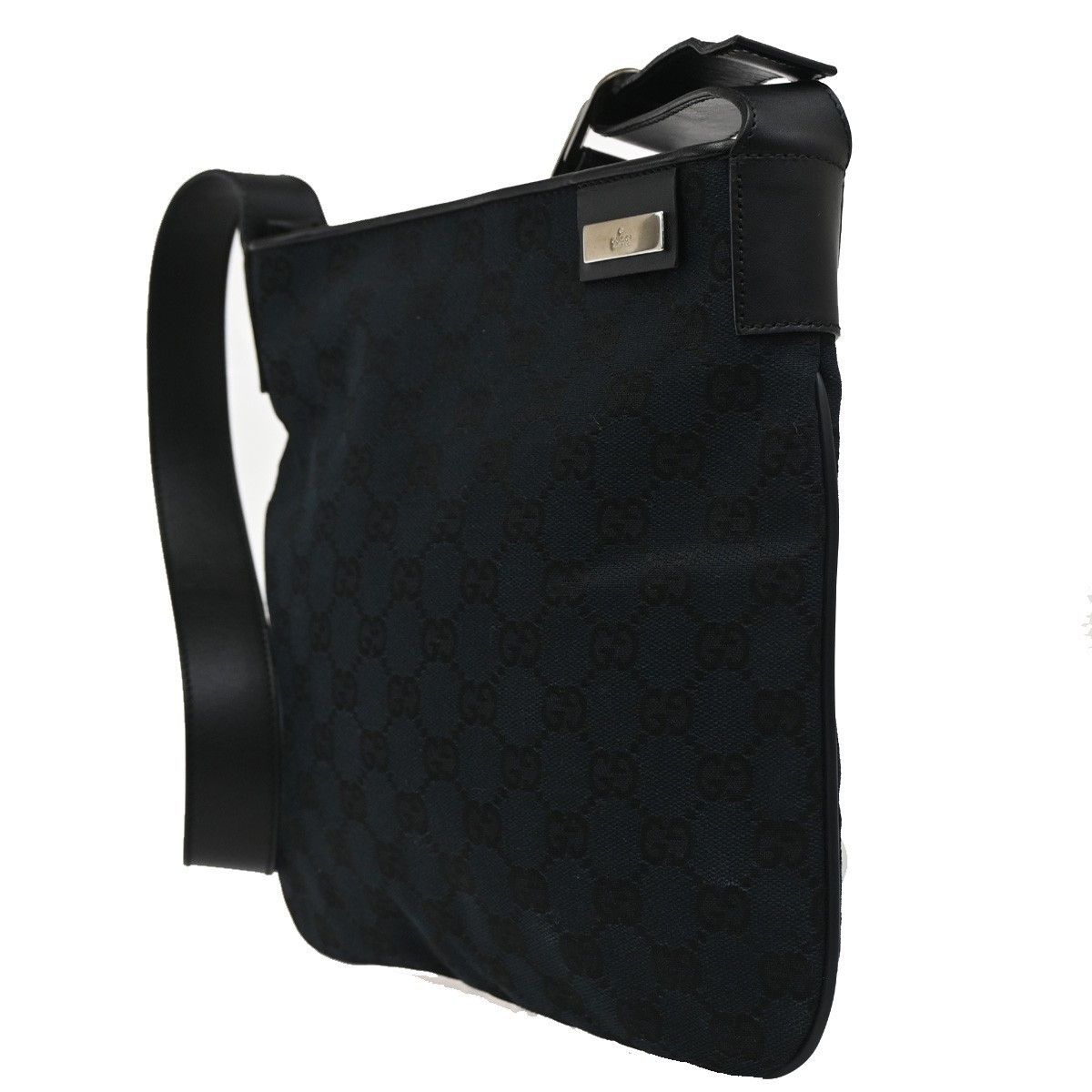 Gucci Gucci Vintage Flat Messenger Bag GG Canvas and Leather Size ONE SIZE - 3 Thumbnail
