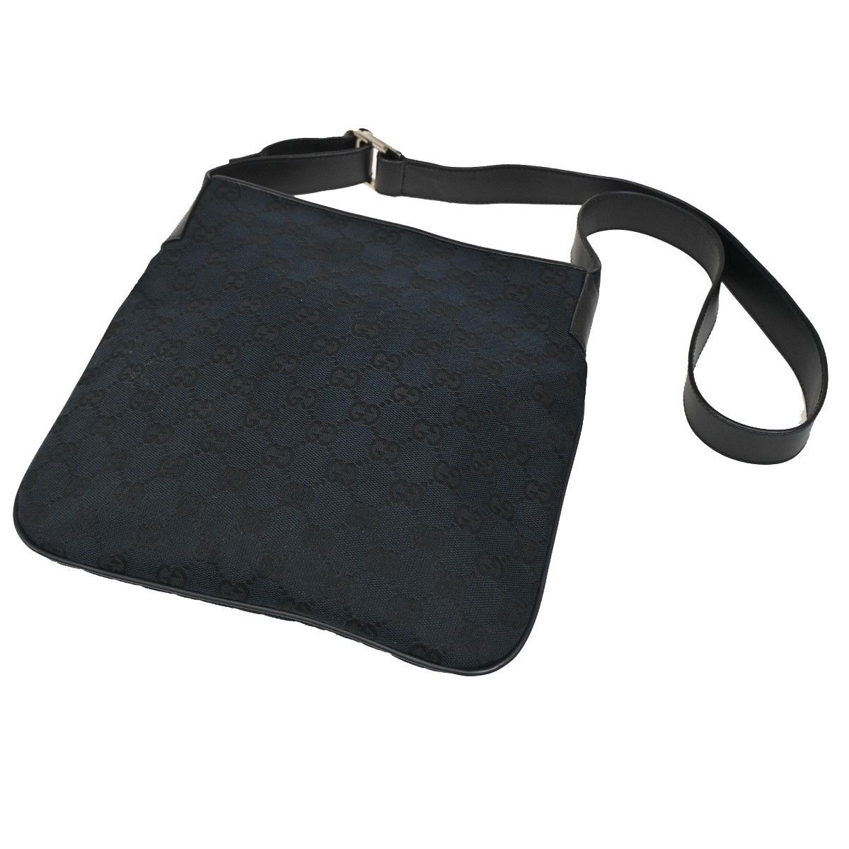 Gucci Gucci Vintage Flat Messenger Bag GG Canvas and Leather Size ONE SIZE - 2 Thumbnail