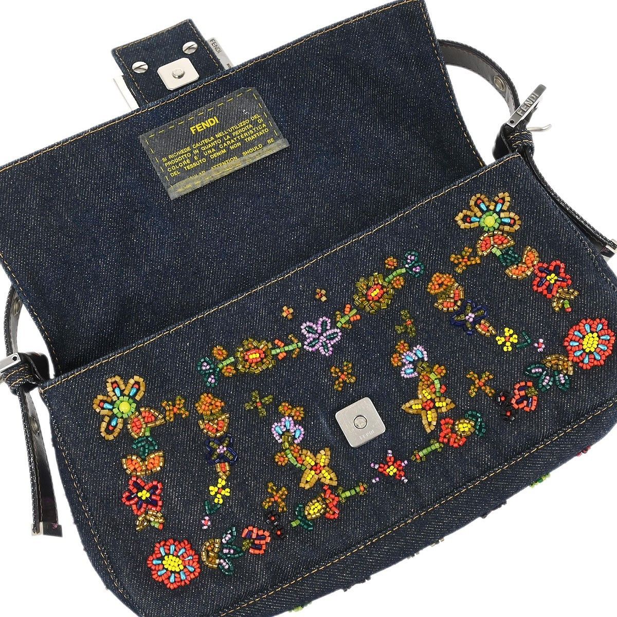 Fendi Fendi Baguette Bag Embellished Denim Size ONE SIZE - 8 Thumbnail