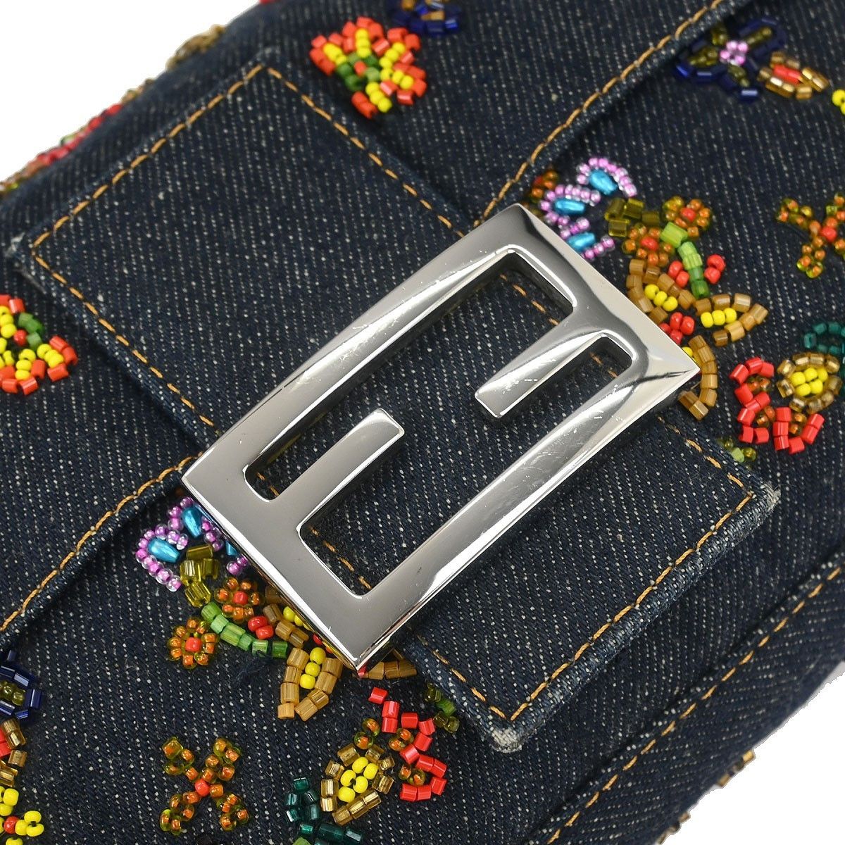 Fendi Fendi Baguette Bag Embellished Denim Size ONE SIZE - 9 Thumbnail