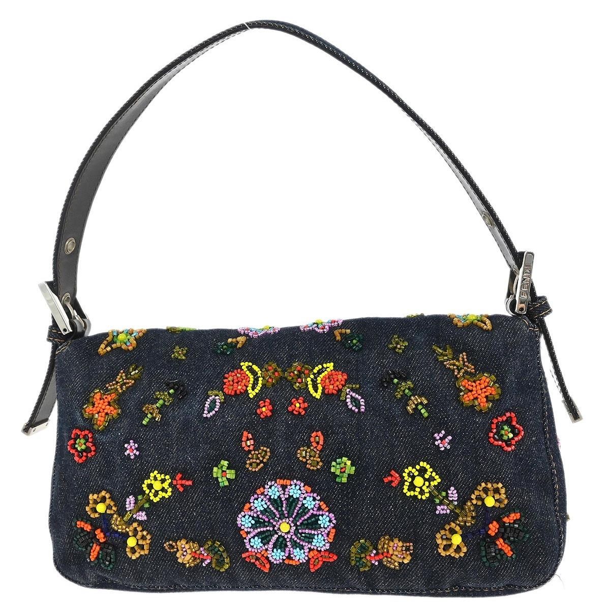 Fendi Fendi Baguette Bag Embellished Denim Size ONE SIZE - 2 Thumbnail