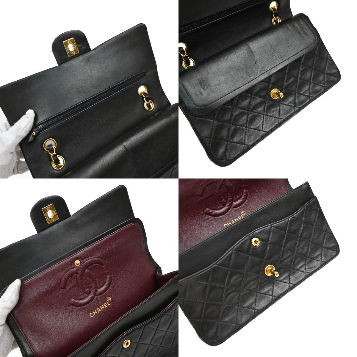 Chanel Chanel Vintage Classic Double Flap Bag Quilted Lambskin Size ONE SIZE - 14 Thumbnail