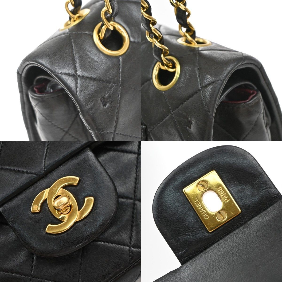 Chanel Chanel Vintage Classic Double Flap Bag Quilted Lambskin Size ONE SIZE - 11 Thumbnail