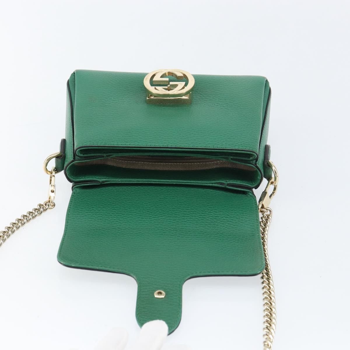 Gucci Gucci Interlocking Chain Crossbody Bag Leather Size ONE SIZE - 14 Thumbnail