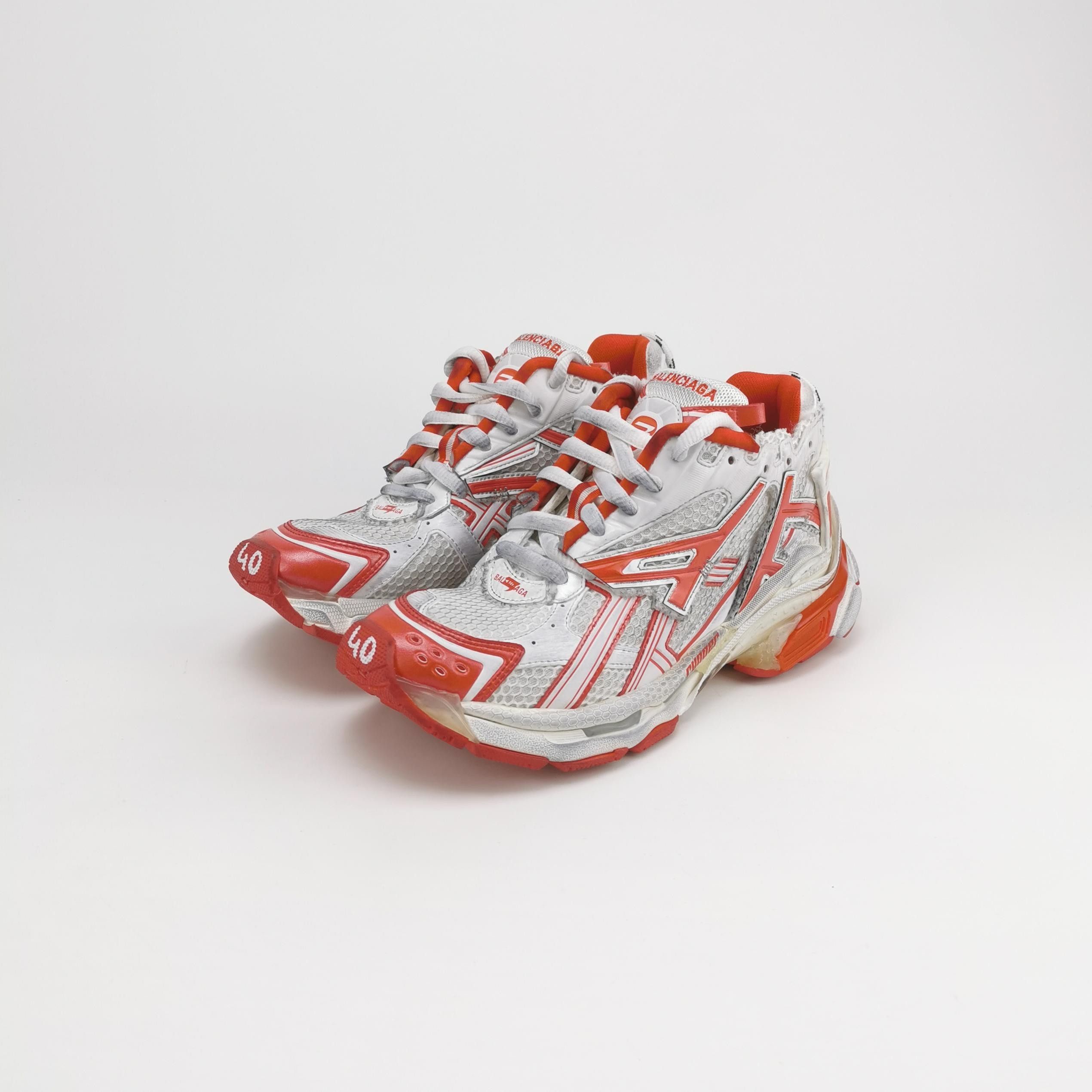 Balenciaga Balenciaga Runner White Red Logo Sneakers Size 41 Size US 8 / EU 41 - 3 Thumbnail
