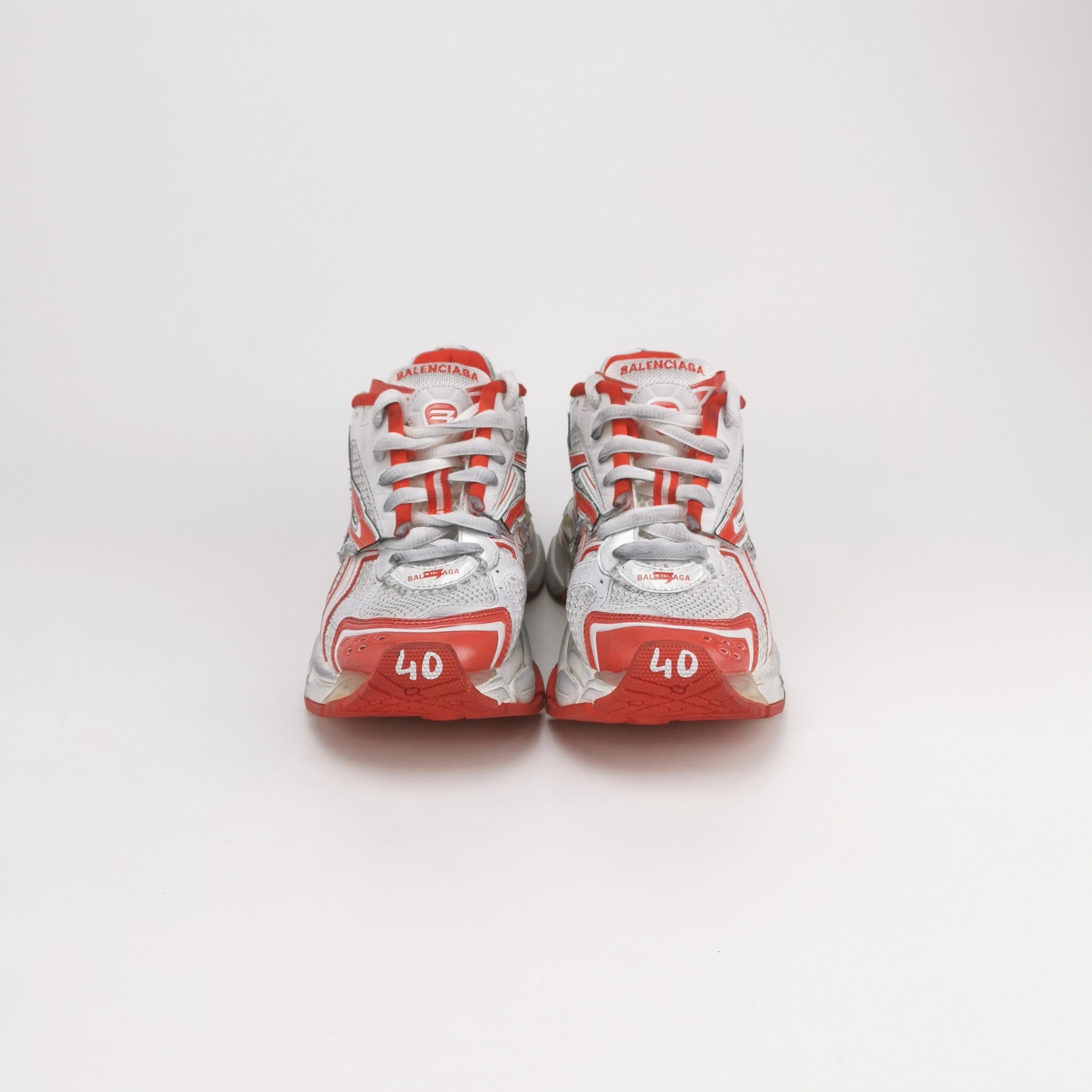 Balenciaga Balenciaga Runner White Red Logo Sneakers Size 41 Size US 8 / EU 41 - 6 Thumbnail