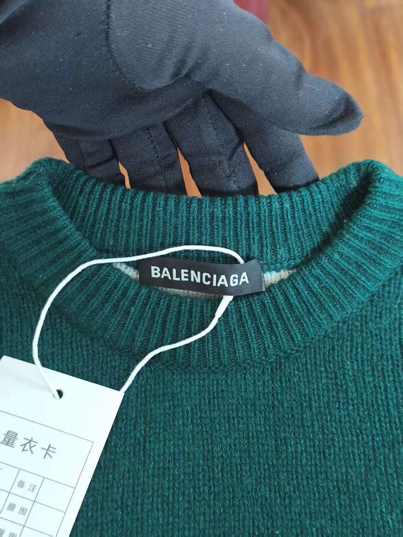Balenciaga Balenciaga Green Logo Sweater Size US XXS / EU 40 - 6 Thumbnail