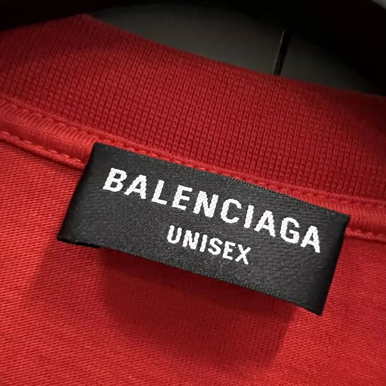 Balenciaga Balenciaga Red Logo Short Sleeve Tee Size US M / EU 48-50 / 2 - 3 Thumbnail