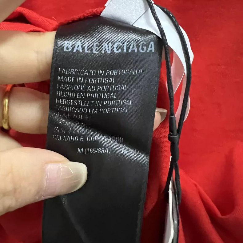 Balenciaga Balenciaga Red Logo Short Sleeve Tee Size US M / EU 48-50 / 2 - 5 Thumbnail