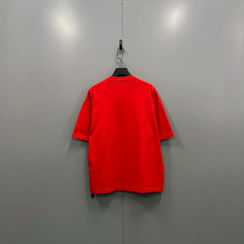 Balenciaga Balenciaga Red Logo Short Sleeve Tee Size US M / EU 48-50 / 2 - 2 Thumbnail
