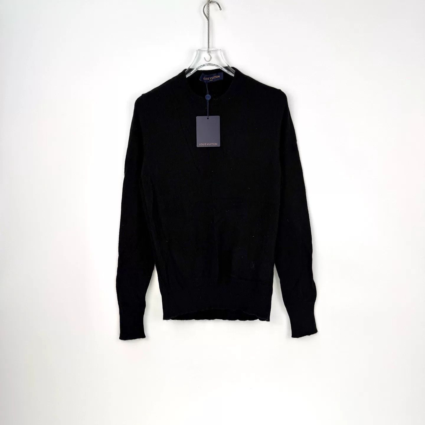Louis Vuitton LV Black Logo Embroidered Cashmere Sweater XS Size US XS / EU 42 / 0 - 3 Thumbnail