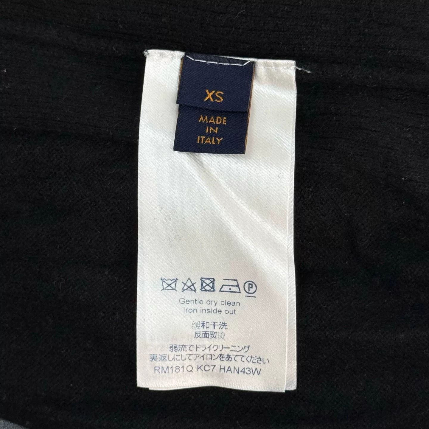 Louis Vuitton LV Black Logo Embroidered Cashmere Sweater XS Size US XS / EU 42 / 0 - 6 Thumbnail