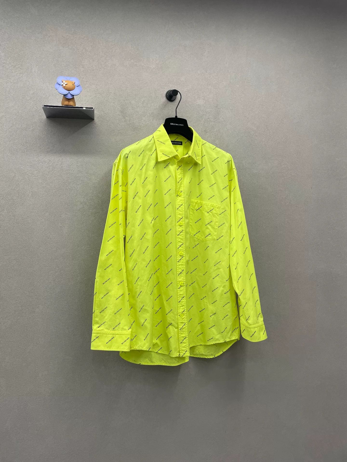 Balenciaga Balenciaga Neon Yellow Long Sleeve Shirt Size US XL / EU 56 / 4 - 2 Thumbnail