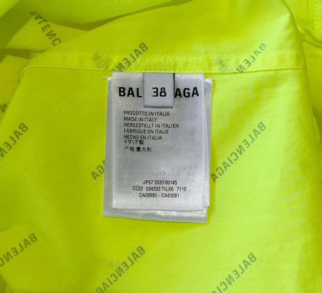 Balenciaga Balenciaga Neon Yellow Long Sleeve Shirt Size US XL / EU 56 / 4 - 5 Thumbnail