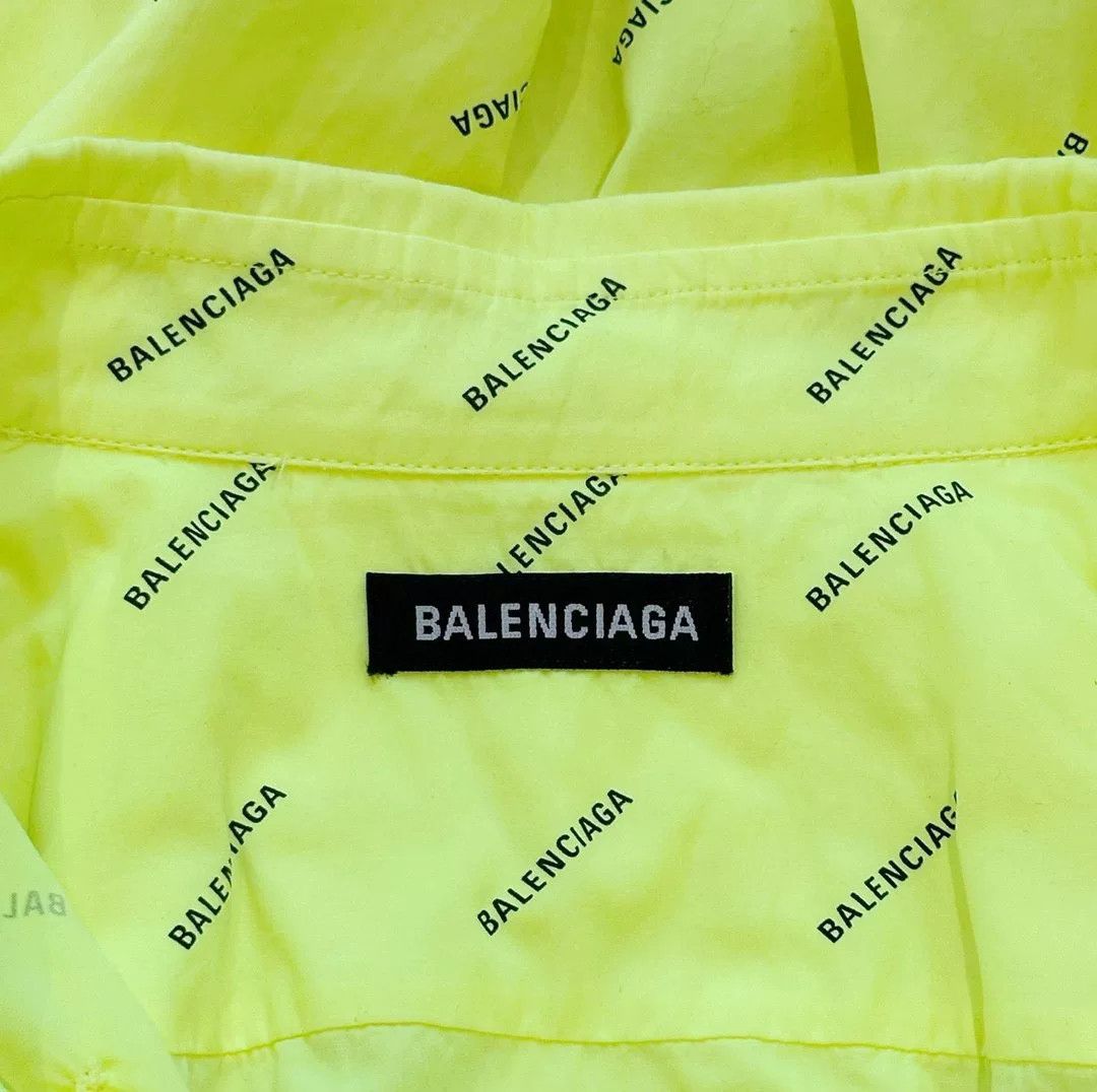Balenciaga Balenciaga Neon Yellow Long Sleeve Shirt Size US XL / EU 56 / 4 - 6 Thumbnail