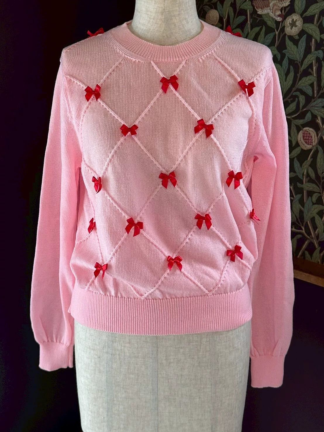 Comme des Garcons COMME des GARÇONS Pink Bow Knit Sweater Size US XS / EU 42 / 0 - 2 Thumbnail