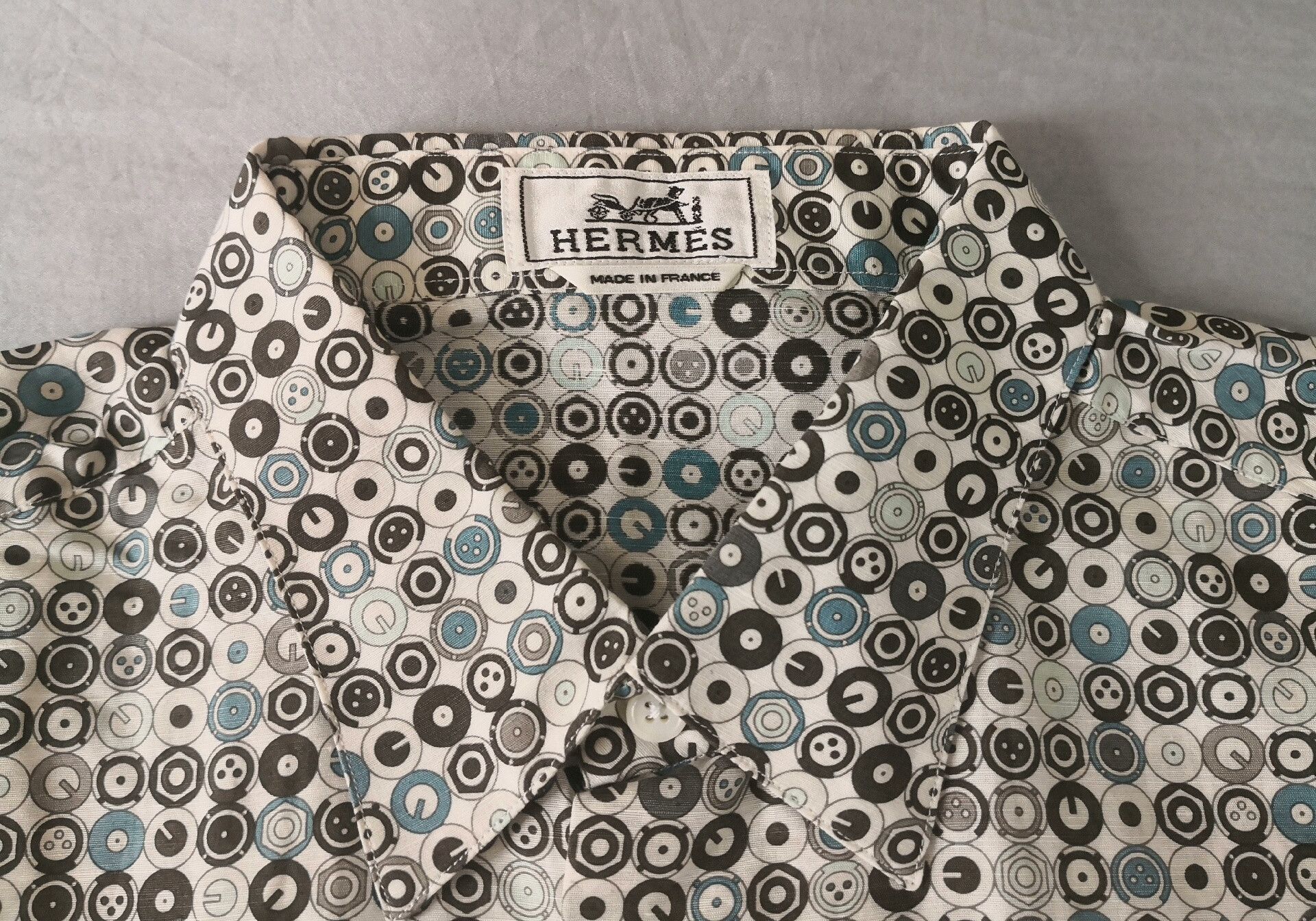 Hermes Hermes Linen Cotton Button Up Shirt Size US XL / EU 56 / 4 - 2 Thumbnail