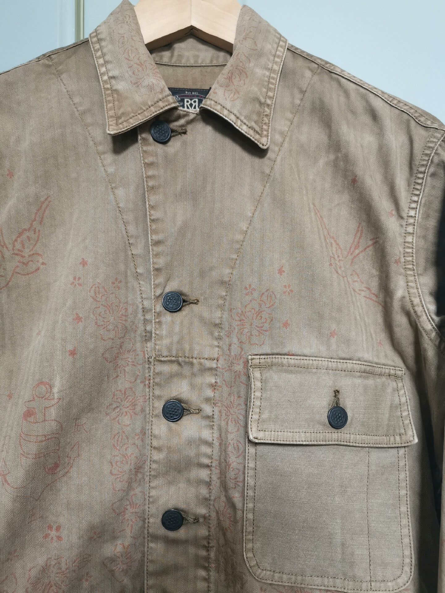 RRL Ralph Lauren RRL Double RL Women's Khaki Printed Jacket Size US S / EU 44-46 / 1 - 4 Thumbnail