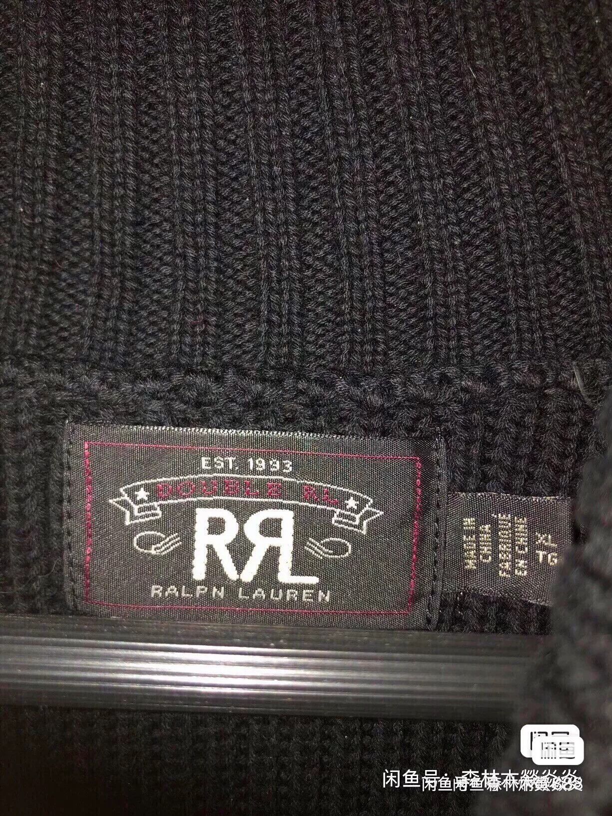RRL Ralph Lauren RRL Shawl Collar Black Cotton Sweater Size US XL / EU 56 / 4 - 2 Thumbnail