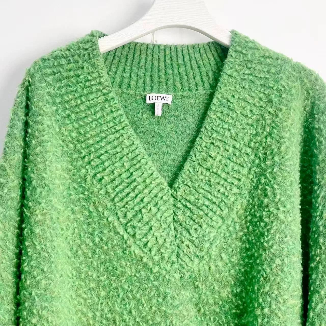 Loewe LOEWE SS23 Green V-Neck Sweater Size US S / EU 44-46 / 1 - 2 Thumbnail