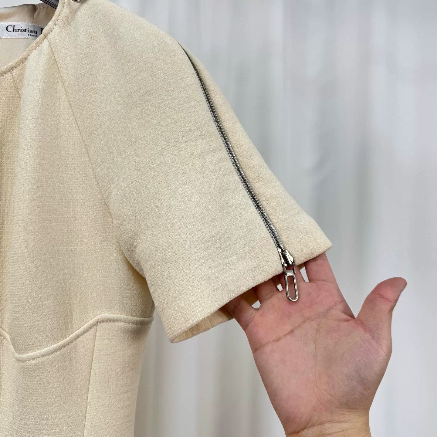 Dior dior cream zip-up dress size 34 Size US 34 / EU 50 - 4 Thumbnail