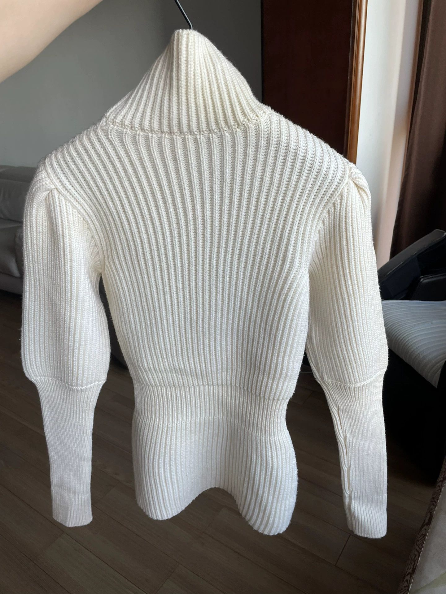 Dior white ribbed turtleneck puff sleeve sweater Size US S / EU 44-46 / 1 - 3 Thumbnail