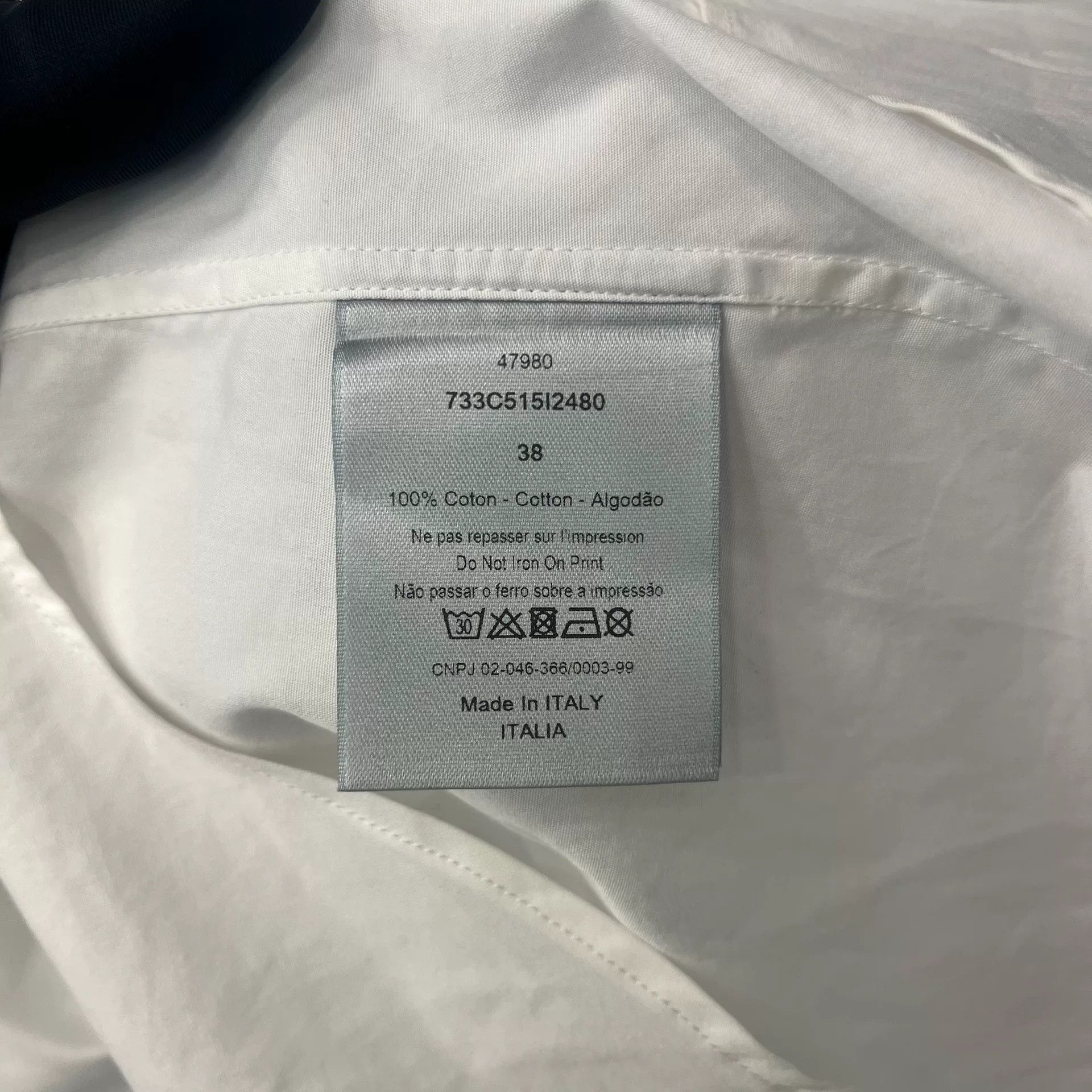 dior white printed short sleeve t-shirt