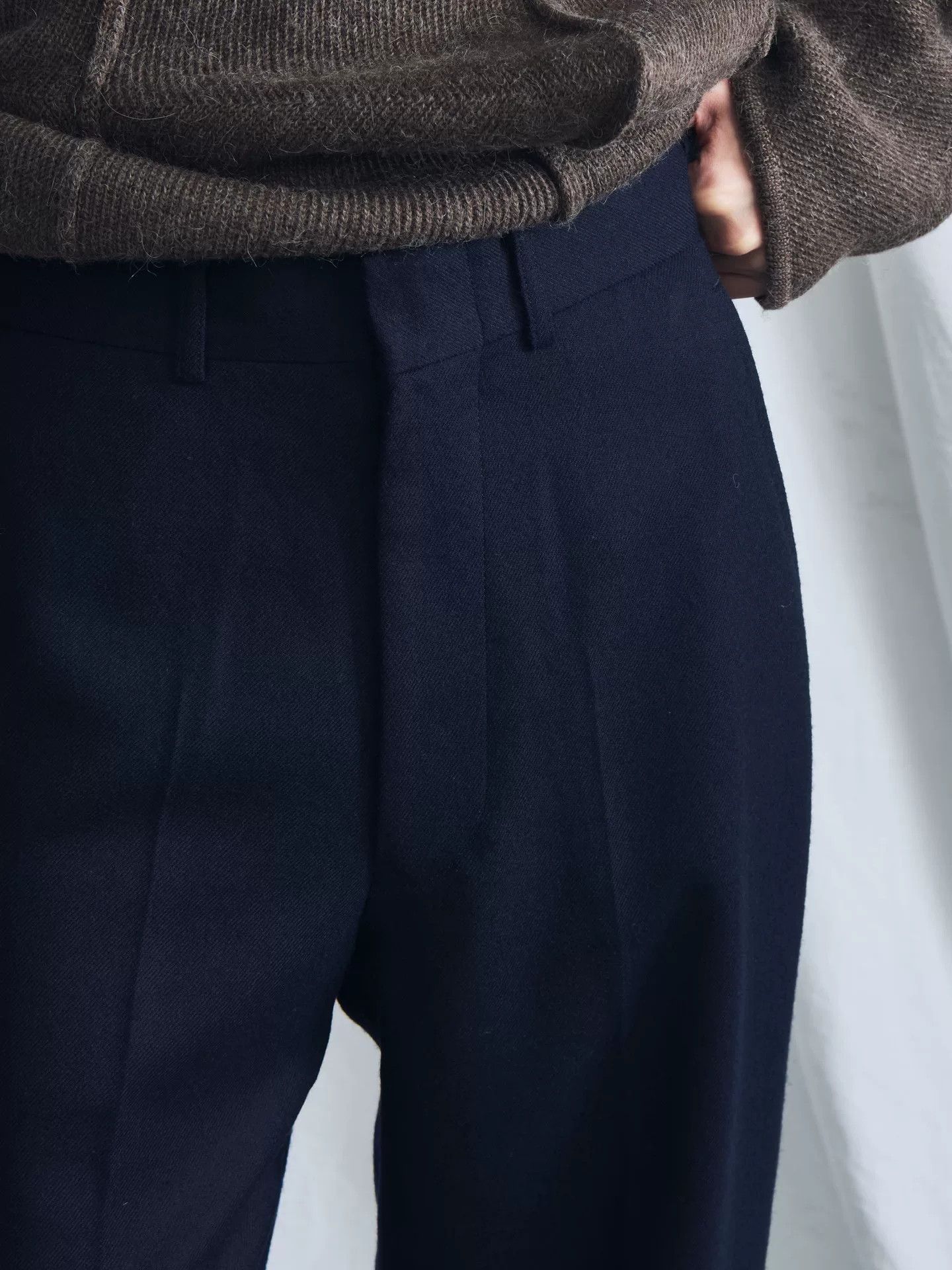Junya Watanabe junya watanabe navy wool wide-leg pants Size US 26 / EU 42 - 6 Thumbnail