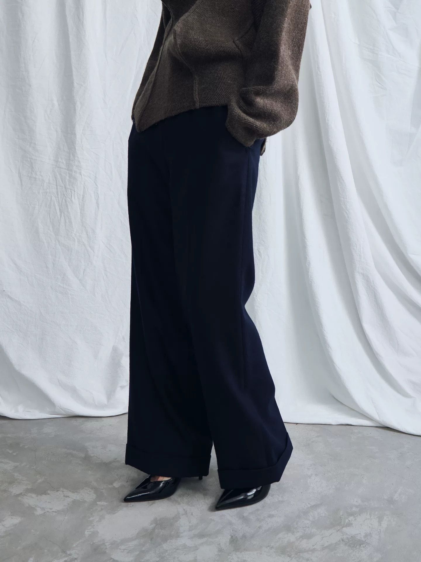 Junya Watanabe junya watanabe navy wool wide-leg pants Size US 26 / EU 42 - 3 Thumbnail