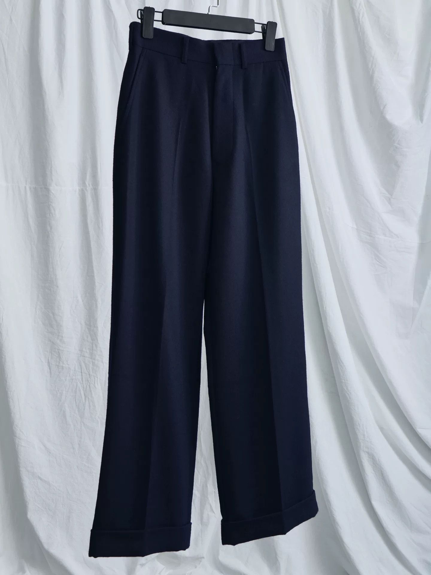 Junya Watanabe junya watanabe navy wool wide-leg pants Size US 26 / EU 42 - 7 Thumbnail