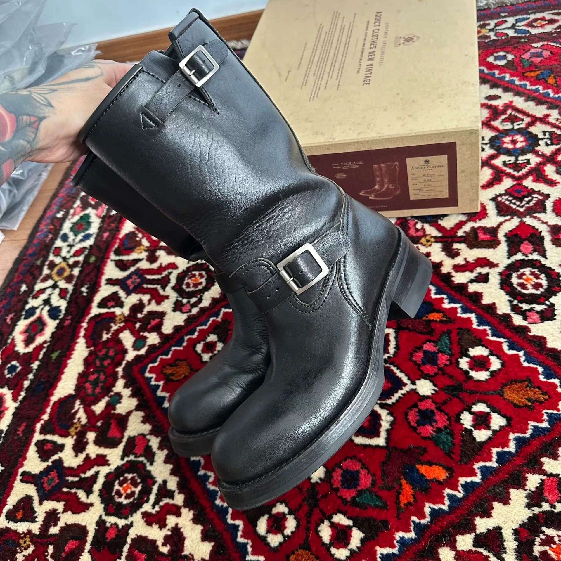 Viberg black engineer boots for men Size US 8 / EU 41 - 4 Thumbnail