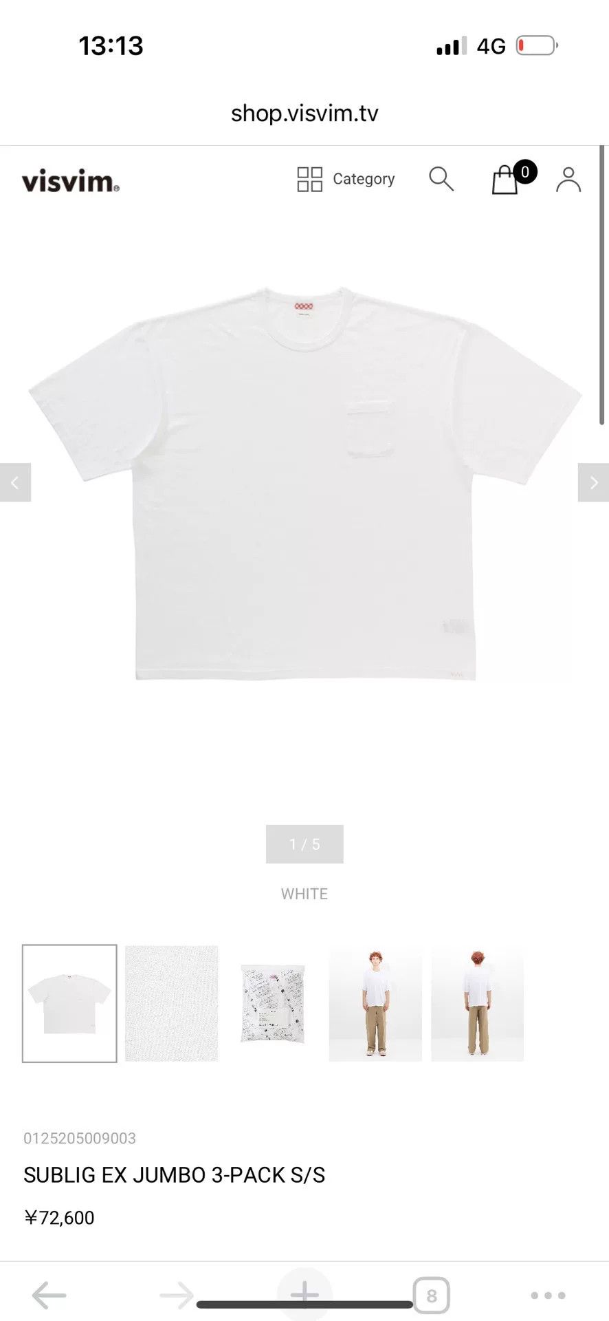 Visvim visvim jumbo short sleeve t-shirt Size US L / EU 52-54 / 3 - 5 Thumbnail