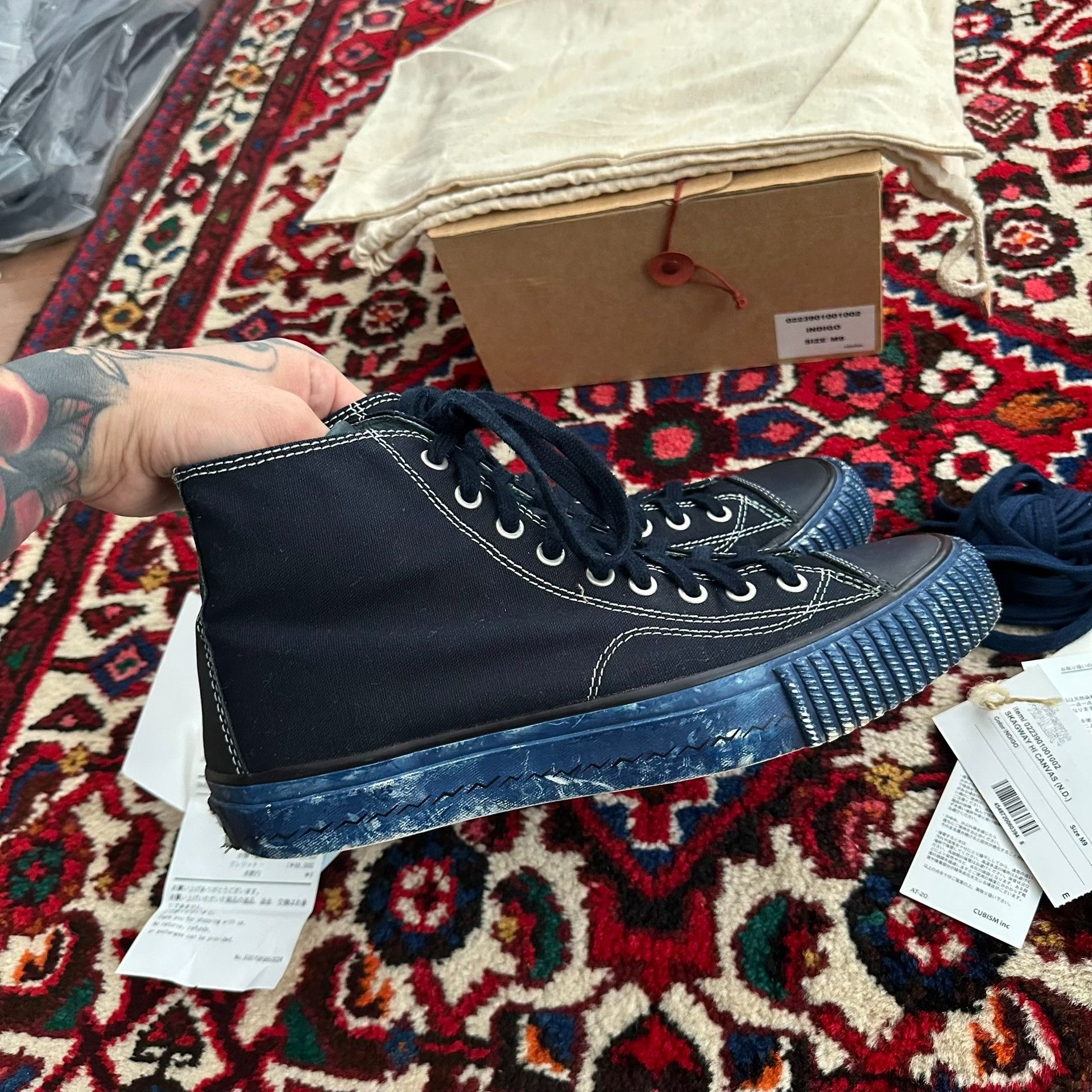 Visvim visvim skagway hi canvas shoes in blue Size US 9.5 / EU 42-43 - 4 Thumbnail