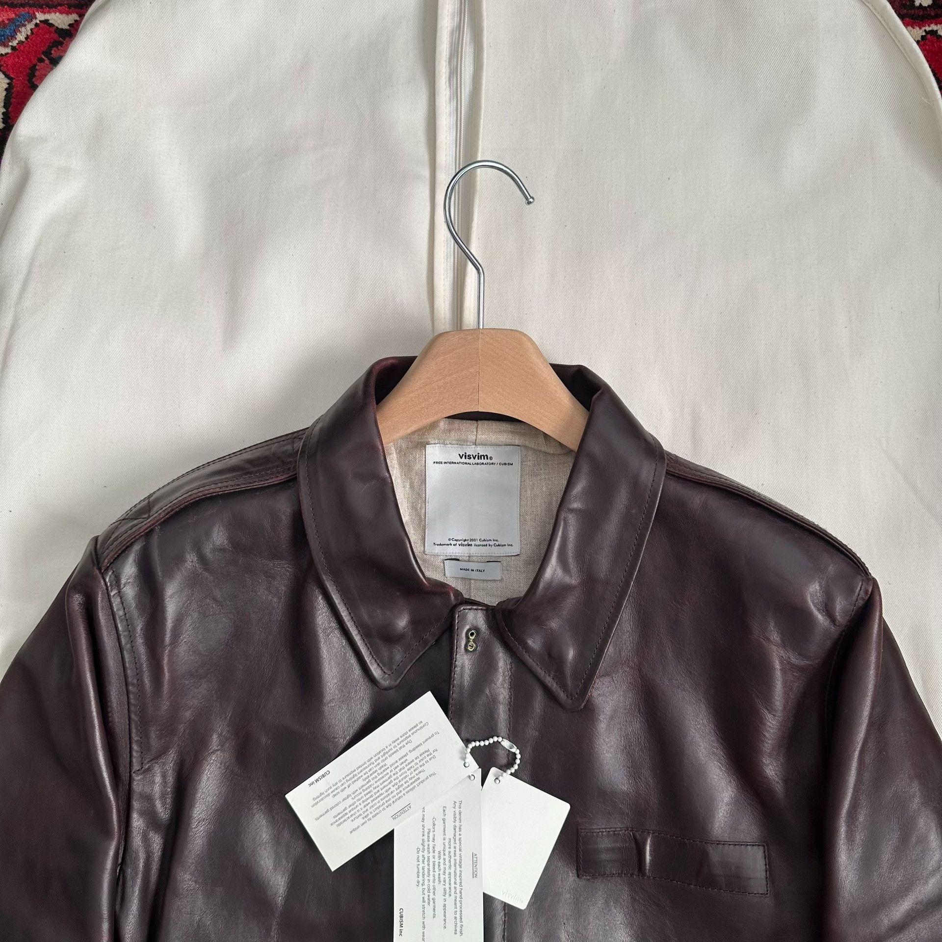 Visvim visvim elmendorf leather jacket in burgundy Size US M / EU 48-50 / 2 - 4 Thumbnail