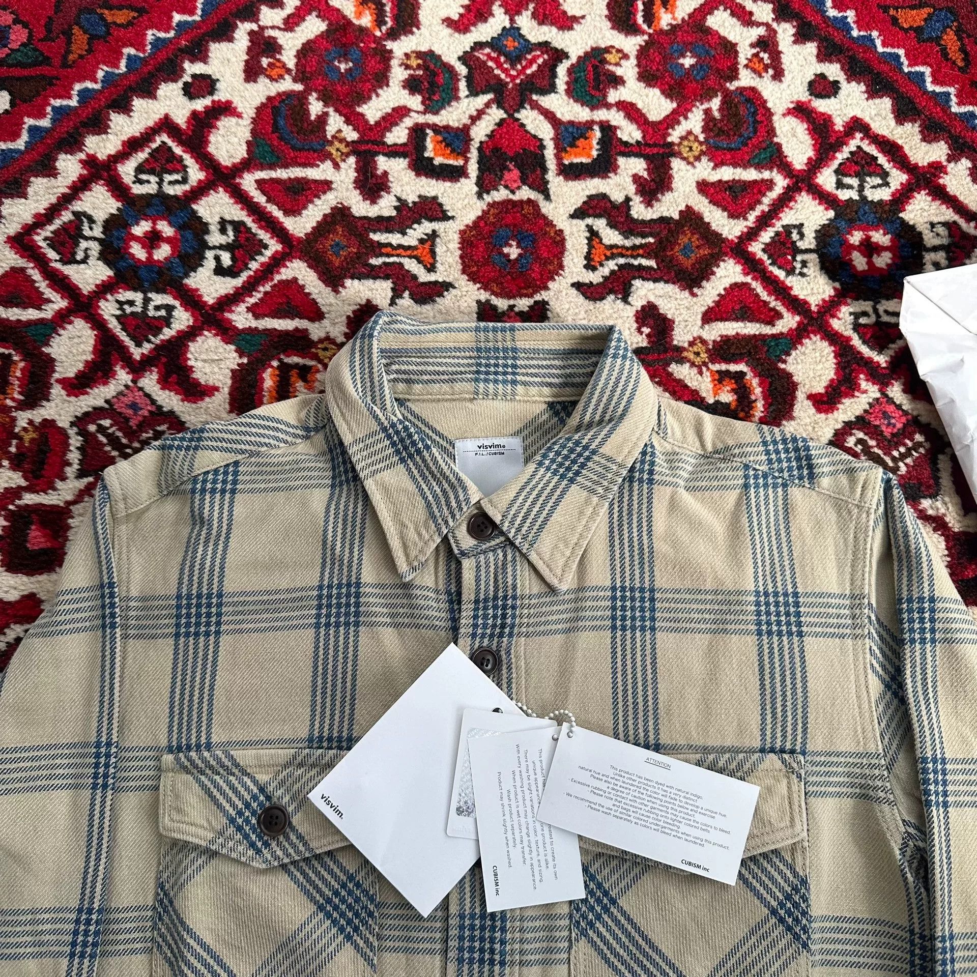 Visvim visvim indigo check long sleeve shirt Size US M / EU 48-50 / 2 - 4 Thumbnail