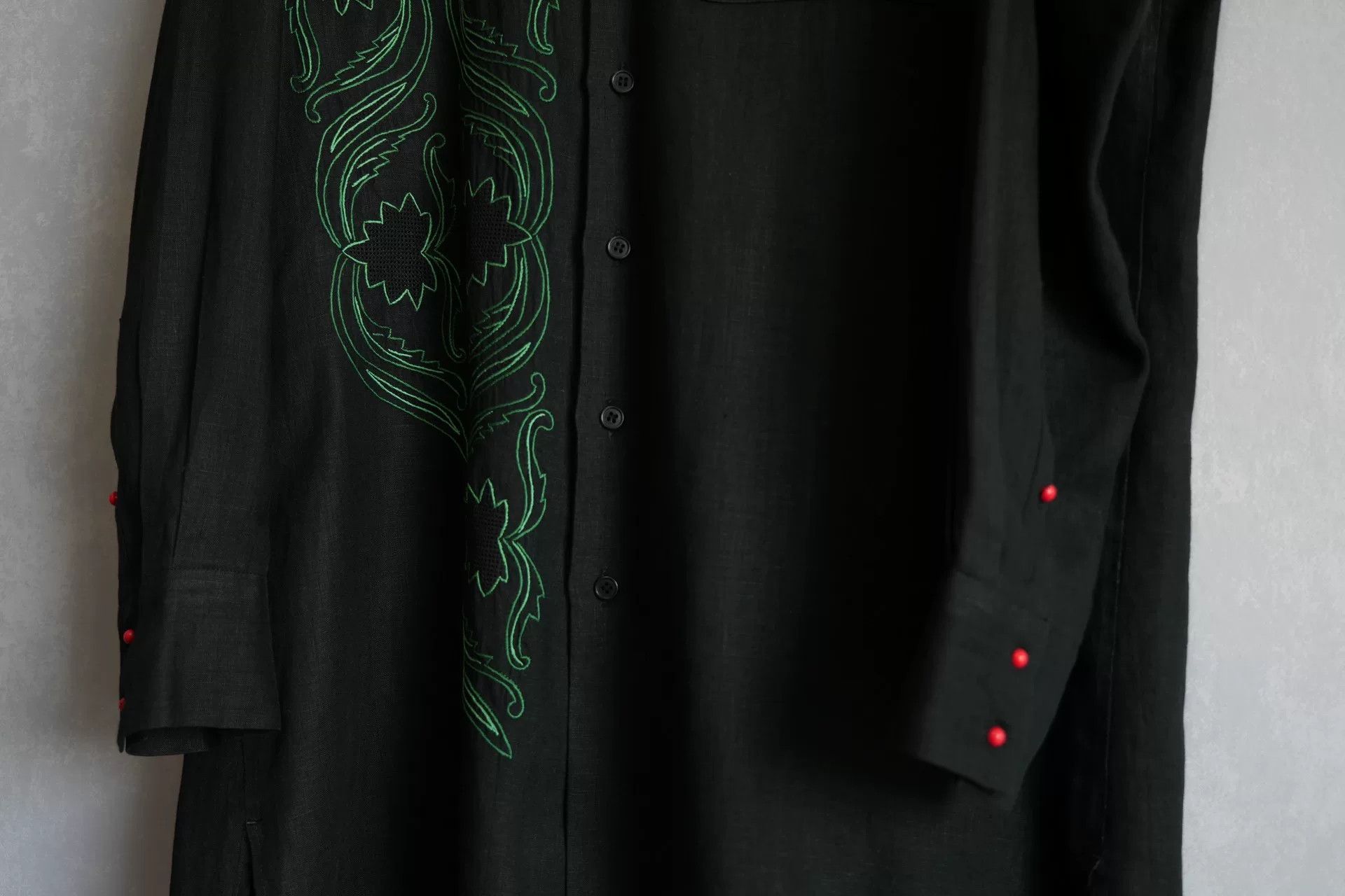 Yohji Yamamoto embroidered black long sleeve shirt Size US M / EU 48-50 / 2 - 3 Thumbnail