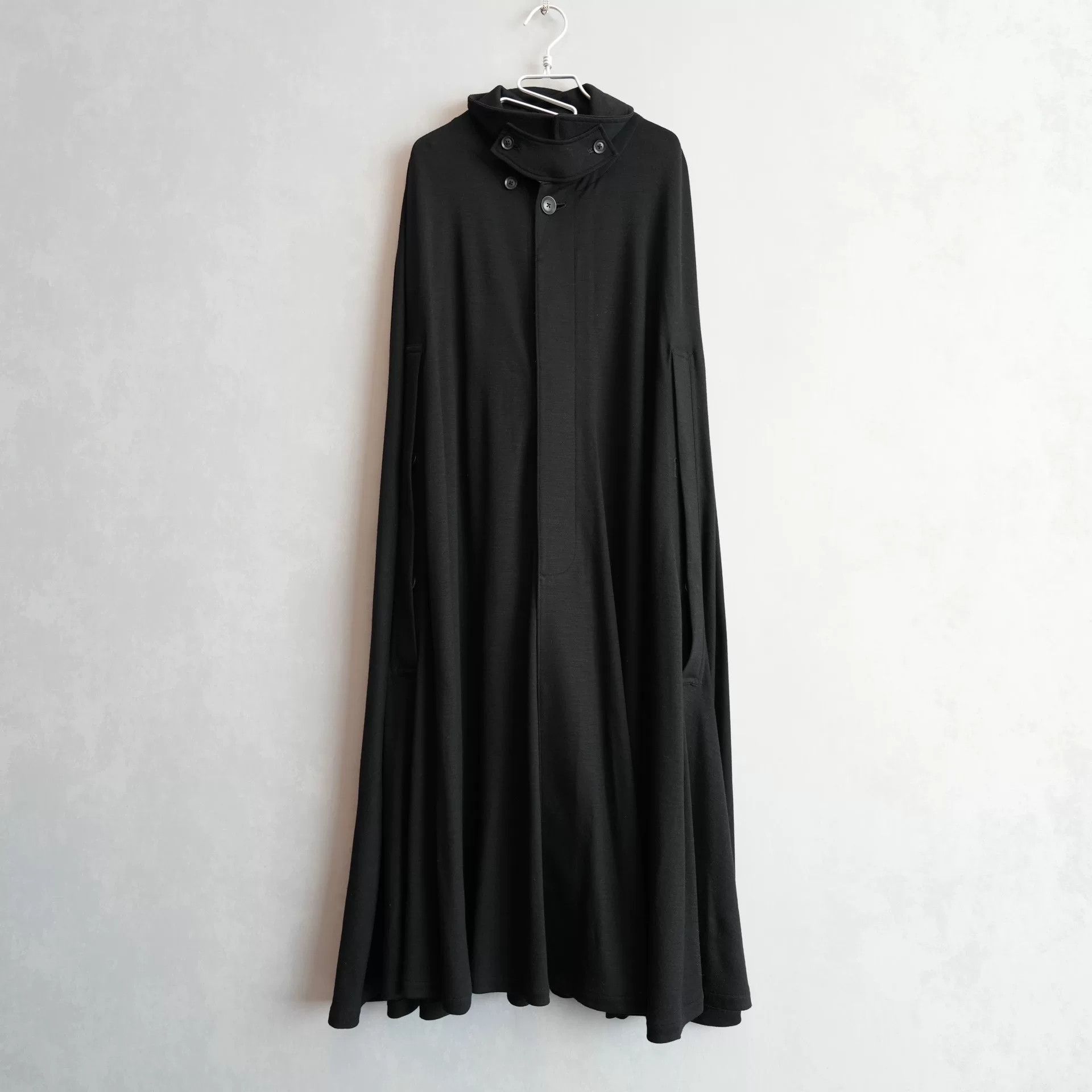 Yohji Yamamoto black wool cape coat by Yohji Yamamoto Size US L / EU 52-54 / 3 - 3 Thumbnail
