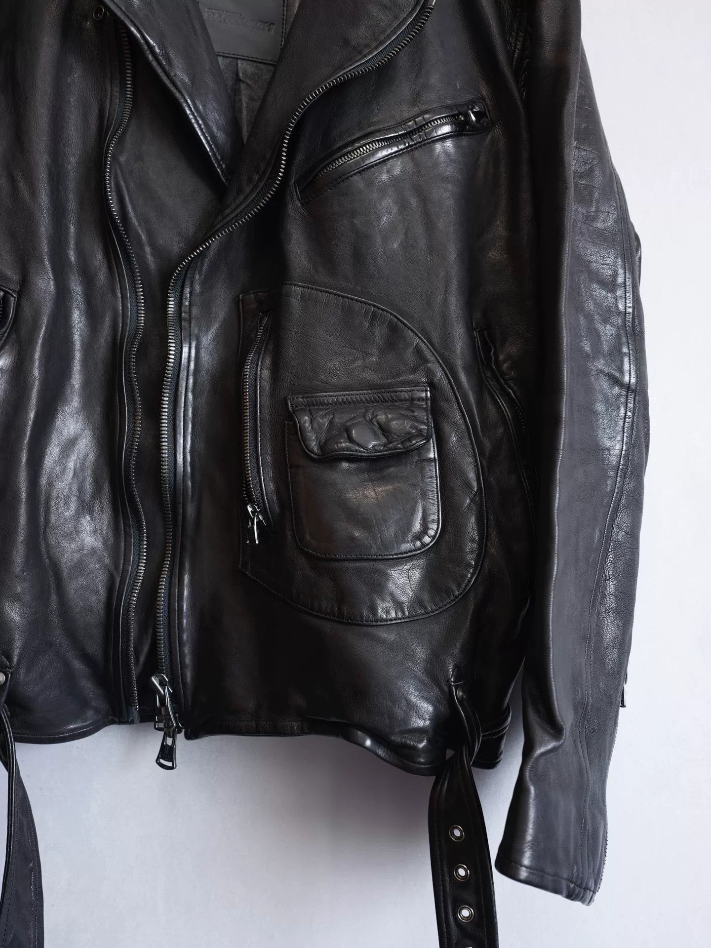 Isamu Katayama Backlash yohji yamamoto black leather biker jacket Size US M / EU 48-50 / 2 - 7 Thumbnail
