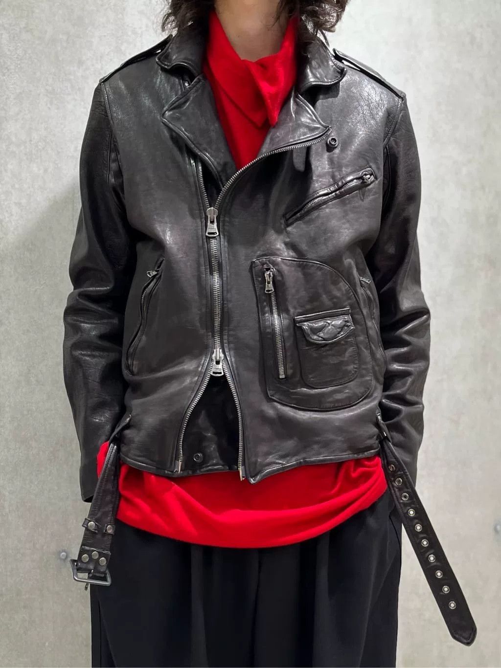 Isamu Katayama Backlash yohji yamamoto black leather biker jacket Size US M / EU 48-50 / 2 - 4 Thumbnail