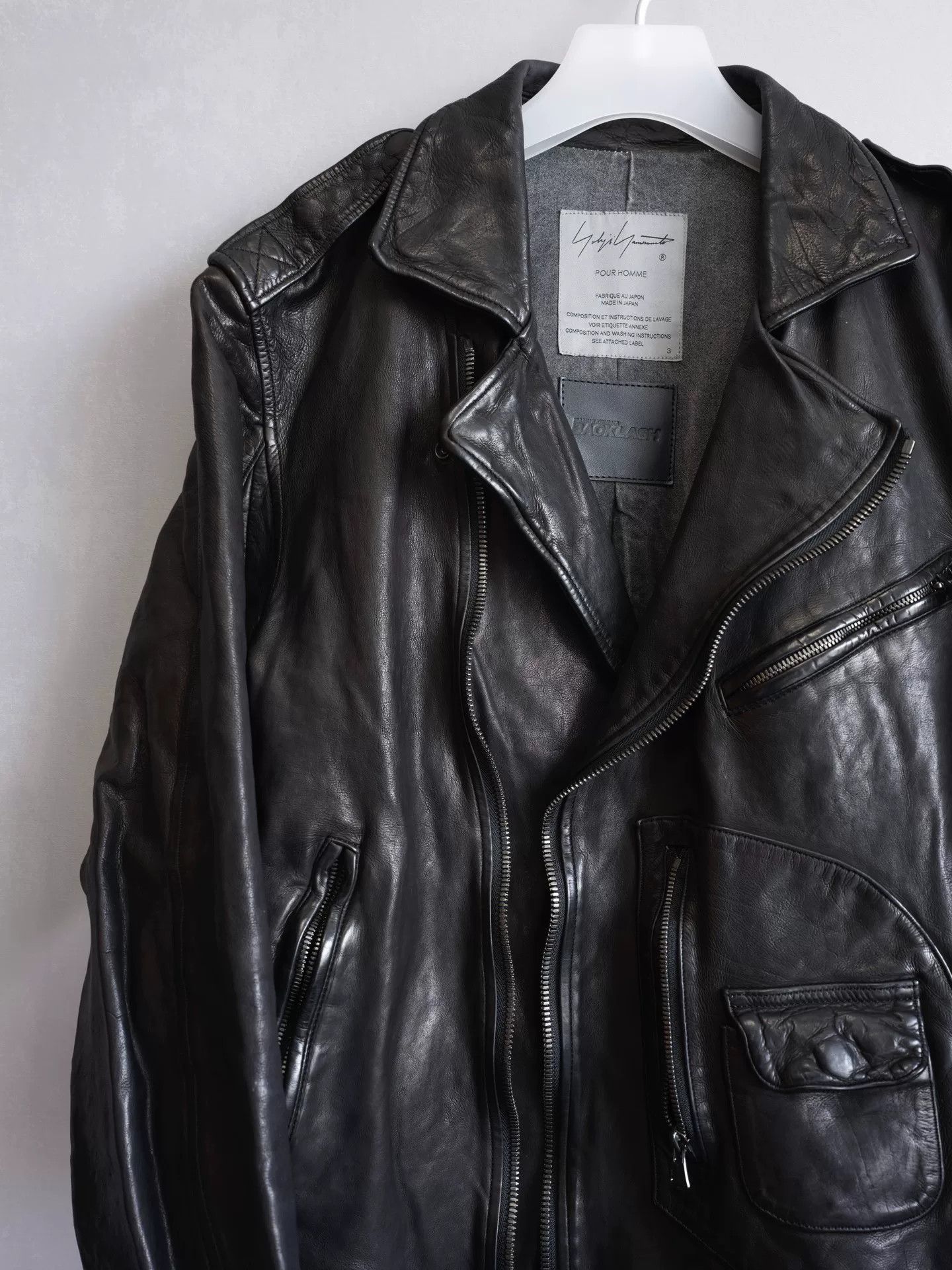 Isamu Katayama Backlash yohji yamamoto black leather biker jacket Size US M / EU 48-50 / 2 - 6 Thumbnail