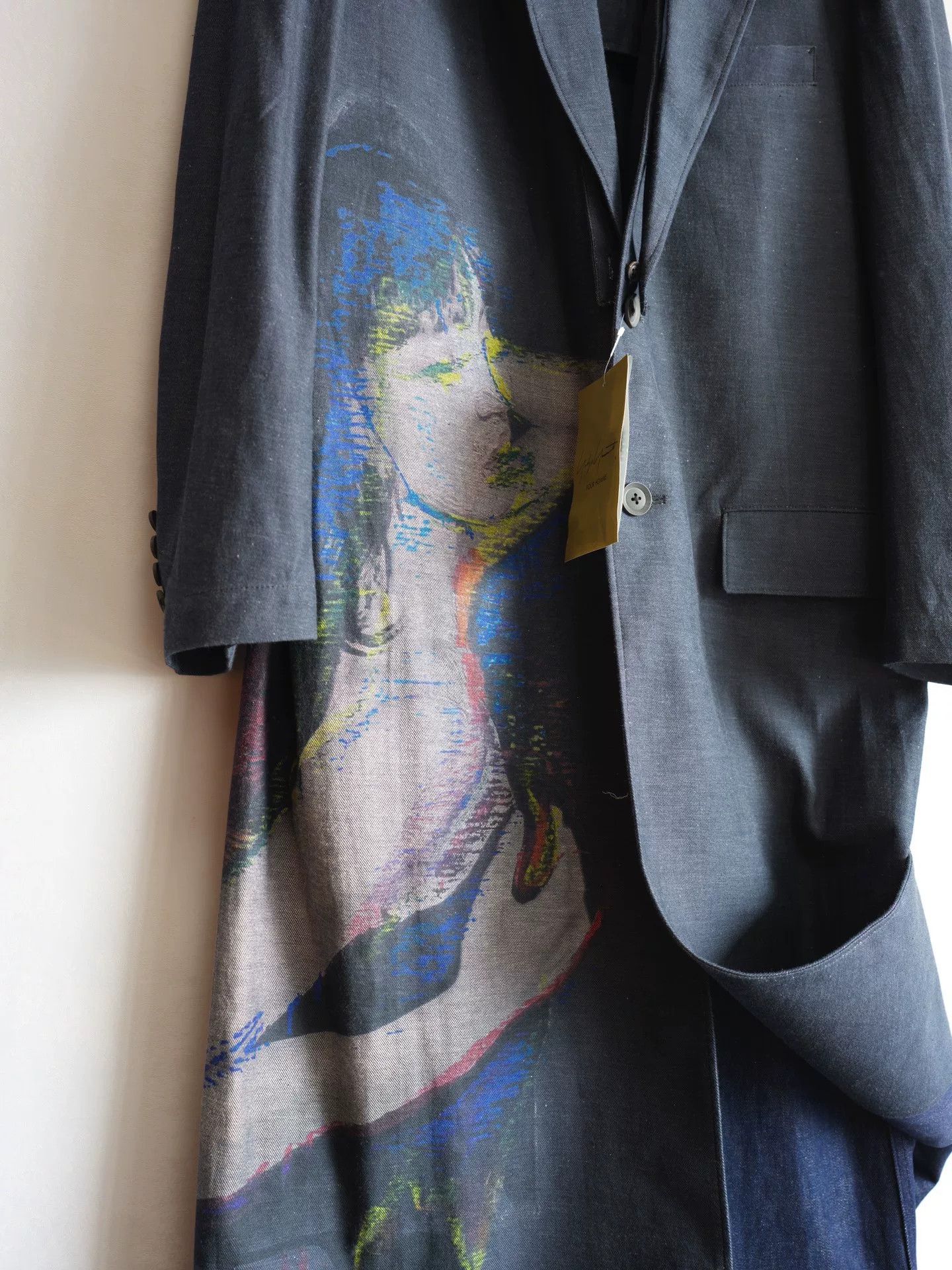 Yohji Yamamoto yohji yamamoto portrait print denim coat Size S / US 4 / IT 40 - 3 Thumbnail