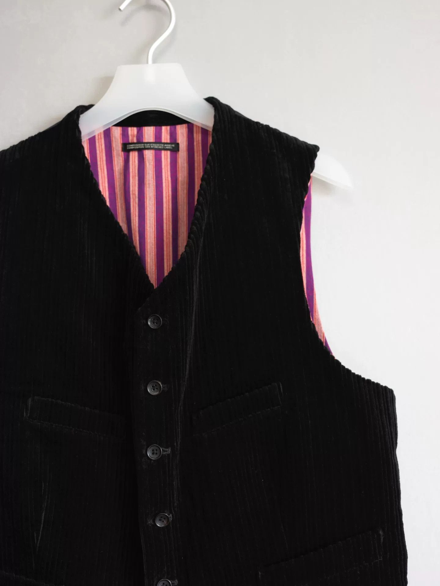 Yohji Yamamoto black corduroy four-pocket vest Size S / US 4 / IT 40 - 4 Thumbnail