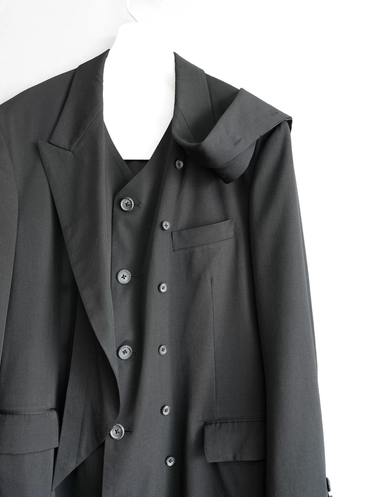 Yohji Yamamoto black layered jacket by yohji yamamoto Size US M / EU 48-50 / 2 - 6 Thumbnail