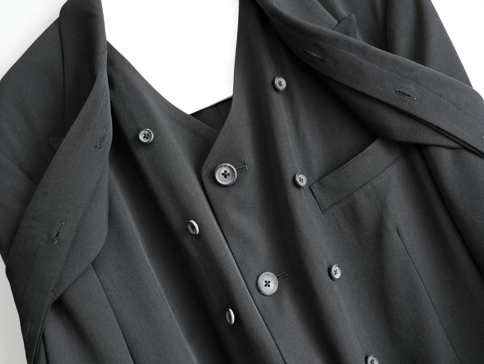Yohji Yamamoto black layered jacket by yohji yamamoto Size US M / EU 48-50 / 2 - 7 Thumbnail